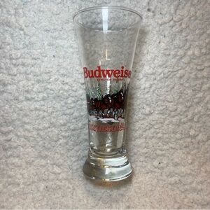 1989 Budweiser Fluted Pilsner Beer Glass Clydesdales Christmas